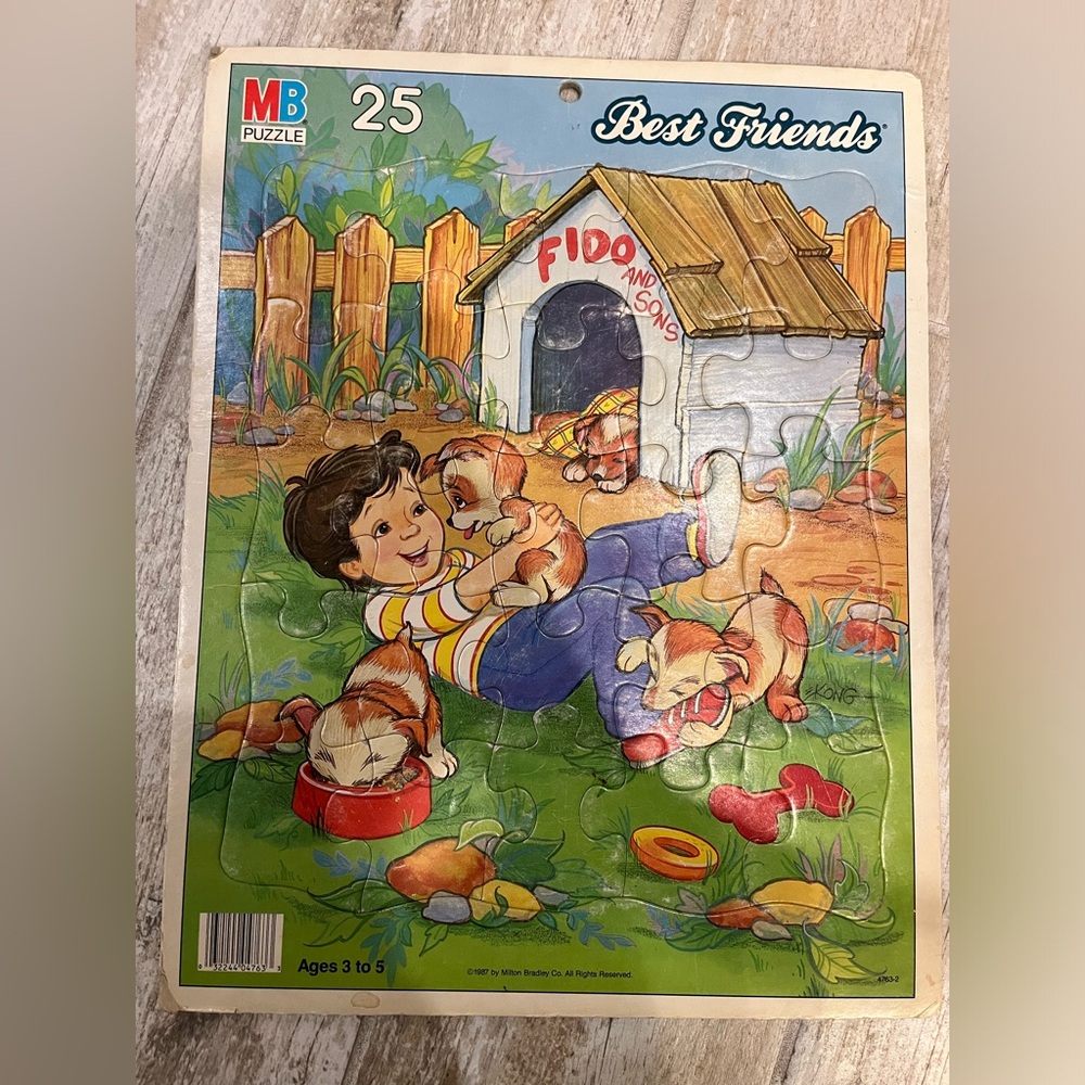Vintage 1987 Best Friends Milton Bradley Puzzle with Puppies